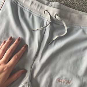 Manière De Voir High Waisted Jogger Leggings With Tie - Grey w/ Pink Size M